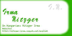 irma mitzger business card